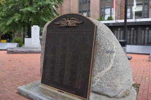 Photo of Bridgeport WWI Monument in downtown Bridgeport, Conn. Photo by Sherly Montes.