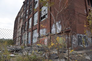 Photo of abandoned Remington Arms Company on East Side of Bridgeport, Conn. on Arctic St. and Helen St. Photo taken on Nov. 9, 2016 by Sherly Montes.