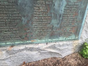 Solider's monument in North Branford, Conn. WWI section of the monument.